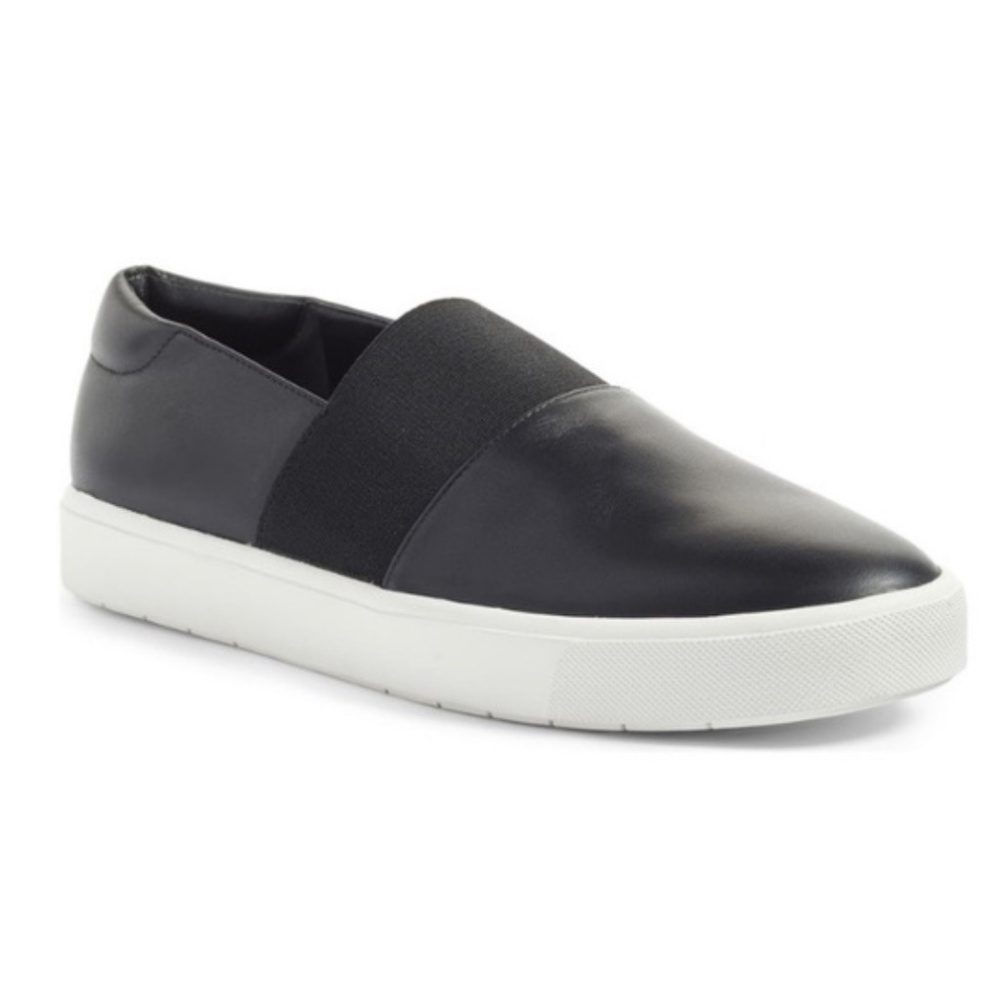 Vince Corbin Black Leather Slip-on Sneaker Size 10
